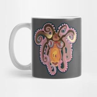 Octopus, pink and tan. Mug